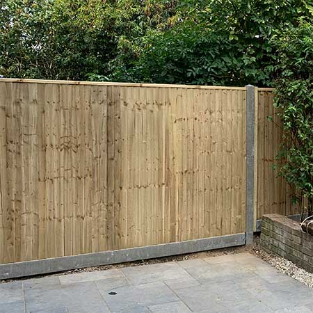 Closeboard wooden fencing